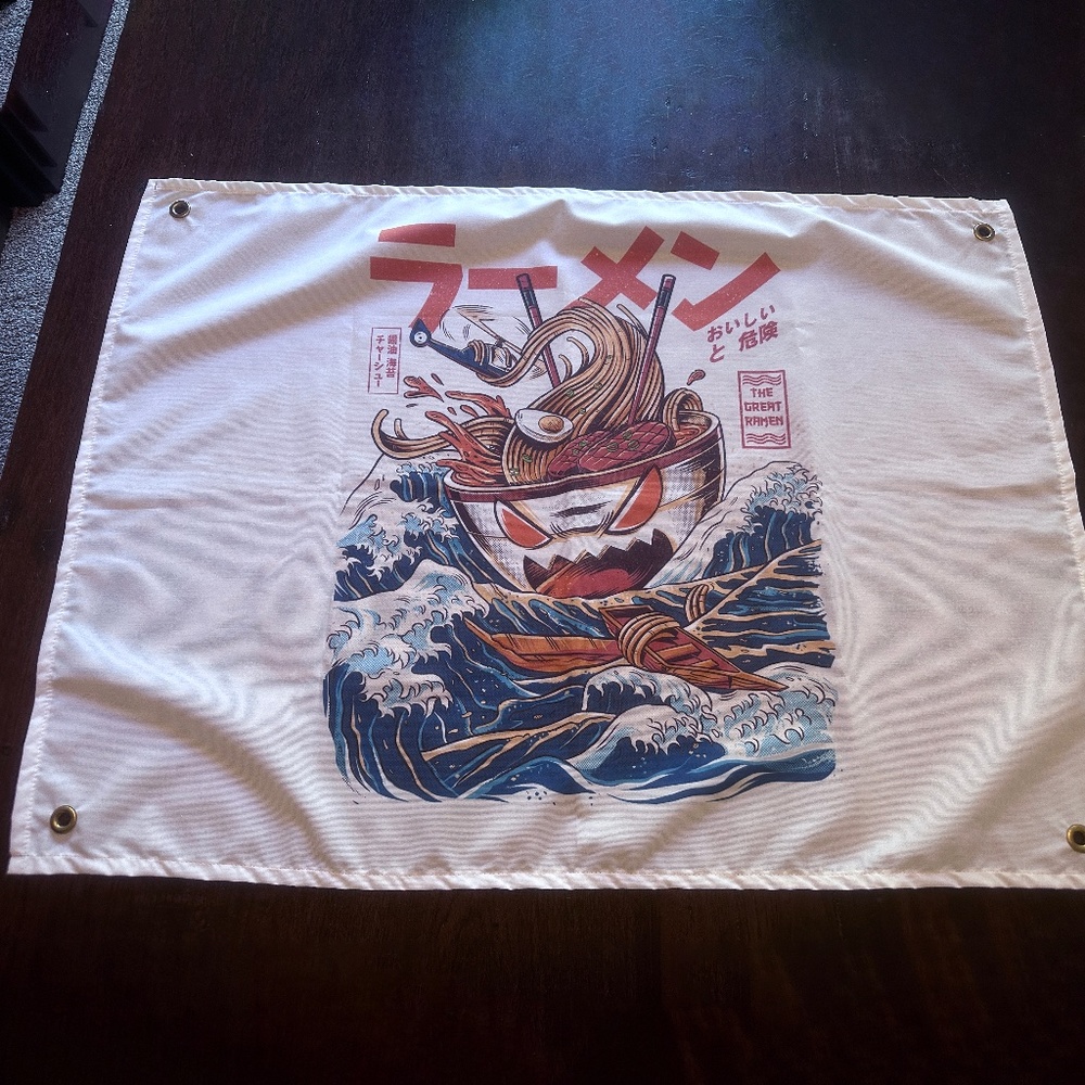 Threadless tapestry 36x26, "The Great Ramen Off Kanazawa"